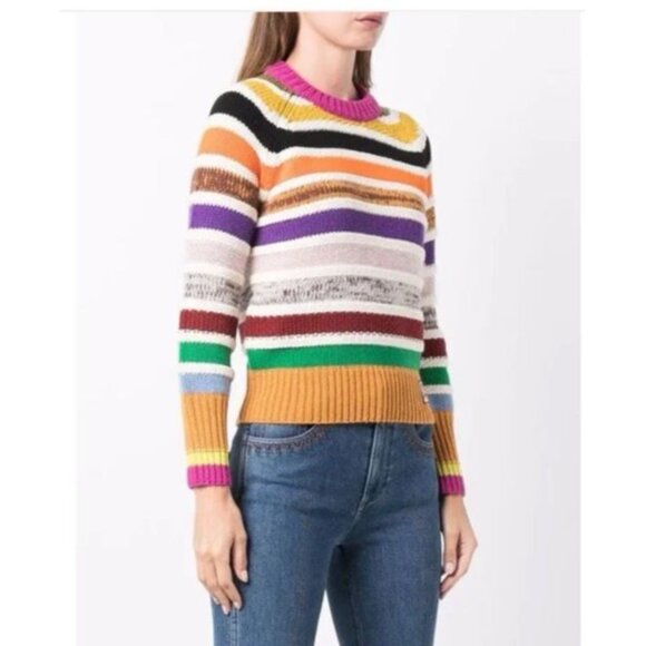 Zimmerman Multicolored Striped Sweater Women’s Merino Wool Blend - Picture 3 of 10